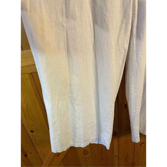 Liz Claiborne Wide Leg White Pants Woman's Size 18 Linen Blend High Rise Lined N - Picture 2 of 10